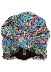 Missoni ruched geometric knit turban