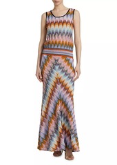 Missoni Shimmer-Knit Flared Maxi Skirt