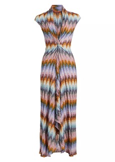 Missoni Shimmer-Knit Plunging Midi-Dress