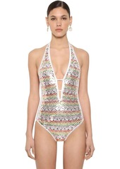 Missoni Shiny Sequined Lycra One Piece Swimsuit