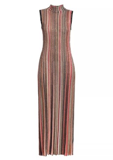 Missoni Sleeveless Embellished Stripe Knit Maxi Dress