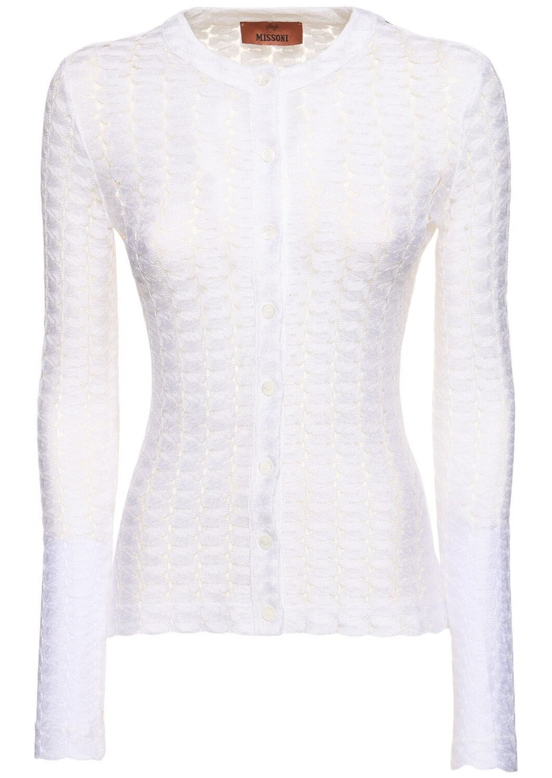 Missoni Solid Lace Buttoned Cardigan