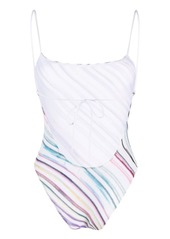 Missoni stripe-print backless swimsuit
