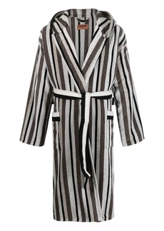 Missoni striped belted hooded bathrobe