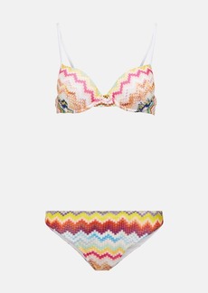 Missoni Mare Striped lamé knit bikini