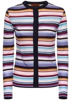 Missoni Striped Wool Blend Knit Cardigan