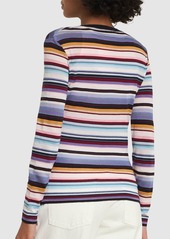 Missoni Striped Wool Blend Knit Cardigan