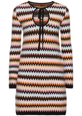 Missoni Striped Wool Knit Long Sleeve Mini Dress