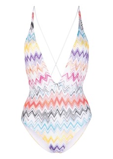 Missoni V-neck zigzag-print swimsuit