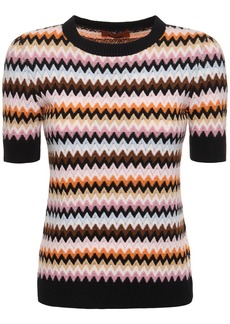 Missoni Wool Knit Short Sleeve Crew Top