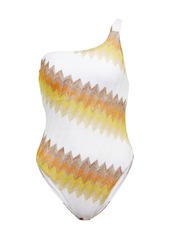 Missoni Mare Zig-zag knit one-shoulder swimsuit