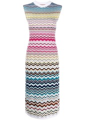 Missoni Multicolour Zigzag Pattern Print Midi Dress