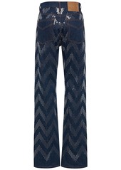 Missoni Zig Zag Sequined Denim Straight Jeans