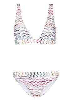 Missoni zigzag-design knitted bikini set