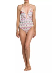 Missoni Zigzag Halterneck One-Piece Swimsuit