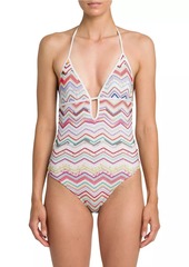 Missoni Zigzag Halterneck One-Piece Swimsuit