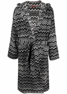 Missoni zigzag hooded cotton robe