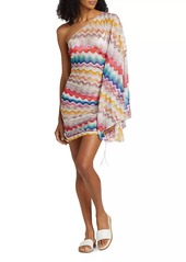 Missoni Zigzag Knit One-Shoulder Cover-Up Dress