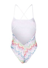 Missoni zigzag-print open-back swimsuit