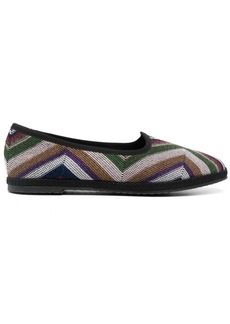 Missoni zigzag-woven ballerina shoes