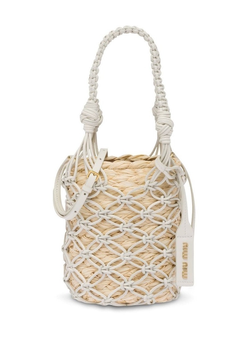 Miu Miu braided-handle bucket bag