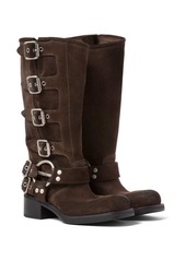 Miu Miu buckle-detail block-heel boots