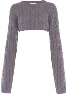 Miu Miu cable knit cropped cashmere jumper