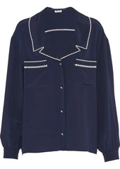 Miu Miu contrast-embroidery buttoned blouse