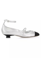 Miu Miu Contrast Metallic Leather Mary Jane Pumps