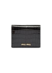 Miu Miu crocodile-embossed bi-fold wallet