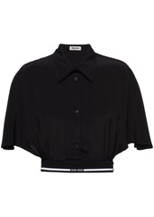 Miu Miu cropped crepe de chine shirt