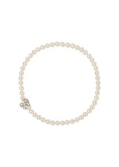 Miu Miu crystal bow pearl necklace