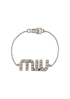 Miu Miu crystal-embellished logo bracelet