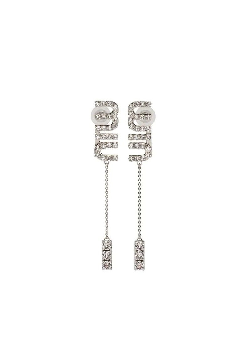 Miu Miu crystal-embellished pendant earrings