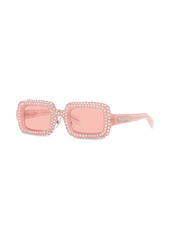 Miu Miu crystal-embellished rectangle-frame sunglasses