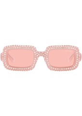 Miu Miu crystal-embellished rectangle-frame sunglasses
