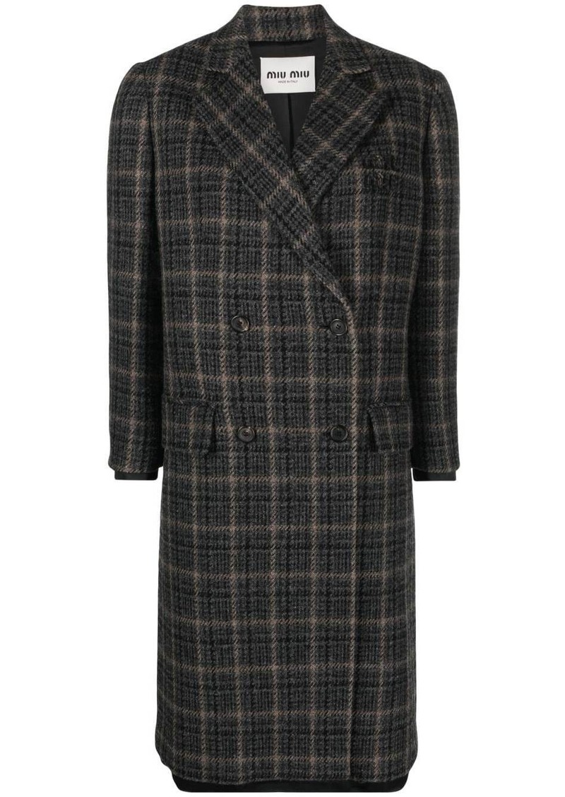 Miu Miu double-breasted plaid coat