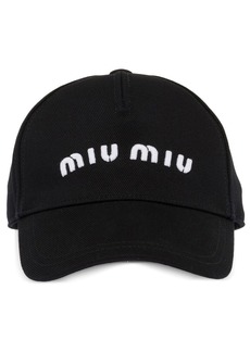 Miu Miu Drill logo-embroidered cap