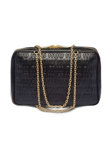 Miu Miu embossed logo leather top-handle bag