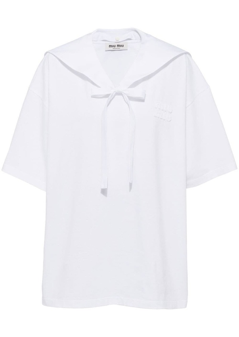 Miu Miu embroidered cotton shirt