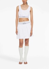 Miu Miu logo-embroidered crop top