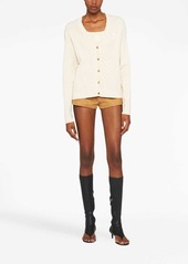 Miu Miu embroidered-logo V-neck cardigan