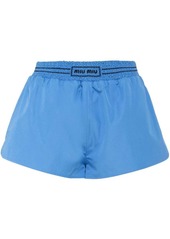 Miu Miu Embroidered poplin shorts