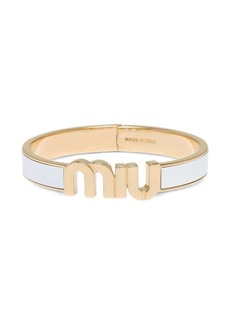 Miu Miu Enameled logo-lettering bracelet