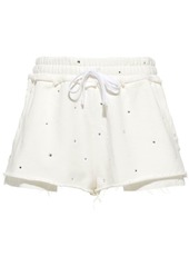 Miu Miu gem-embellished drawstring shorts