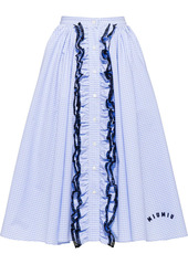 Miu Miu gingham-print midi skirt
