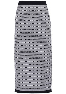 Miu Miu intarsia logo stripe pencil skirt