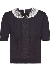 Miu Miu lace collar knitted top