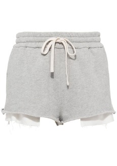 Miu Miu layered-detail cotton shorts