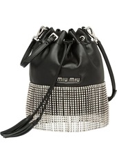Miu Miu Leather bucket bag with crystals